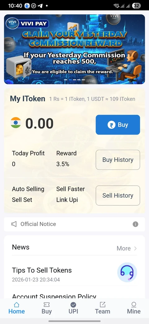 Vivi Pay profile and account tools